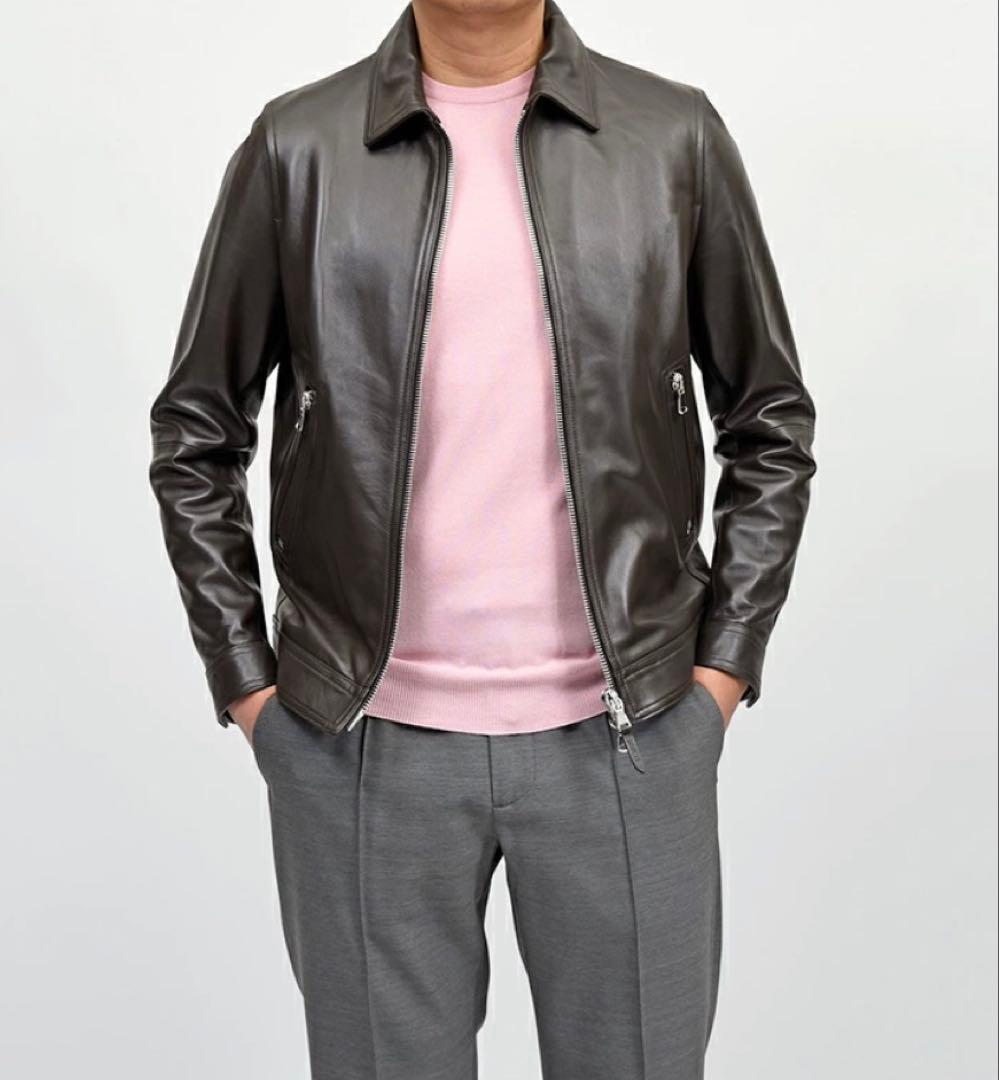 EMMETI GIACOMO エンメティ　ジャコモ　襟付きラムレザージャケット