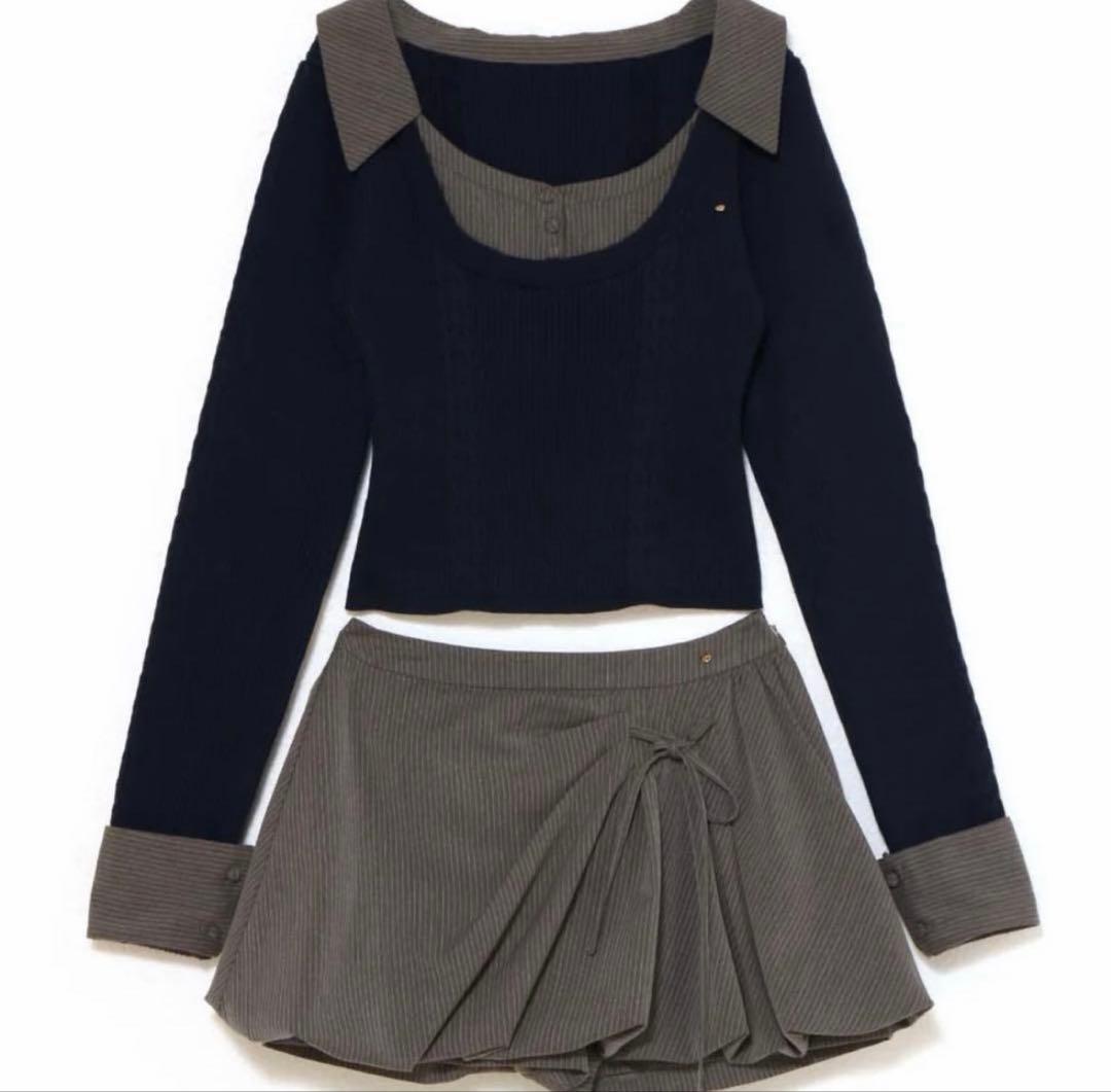 andmary Mimi balloon set up navy トップスのみ