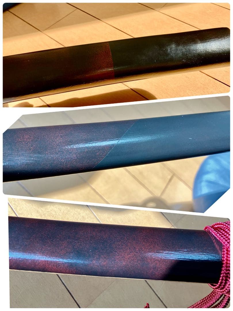 五条　日本刀 黒い鞘 赤い紐 居合刀　模造刀