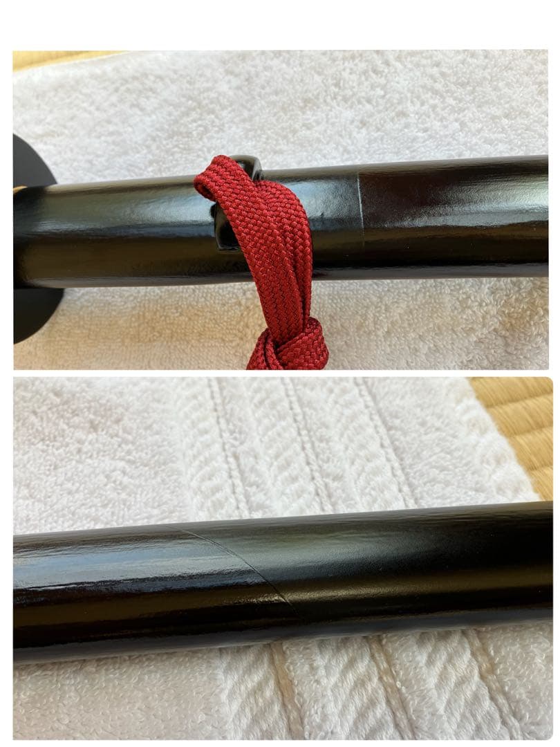 五条　日本刀 黒い鞘 赤い紐 居合刀　模造刀