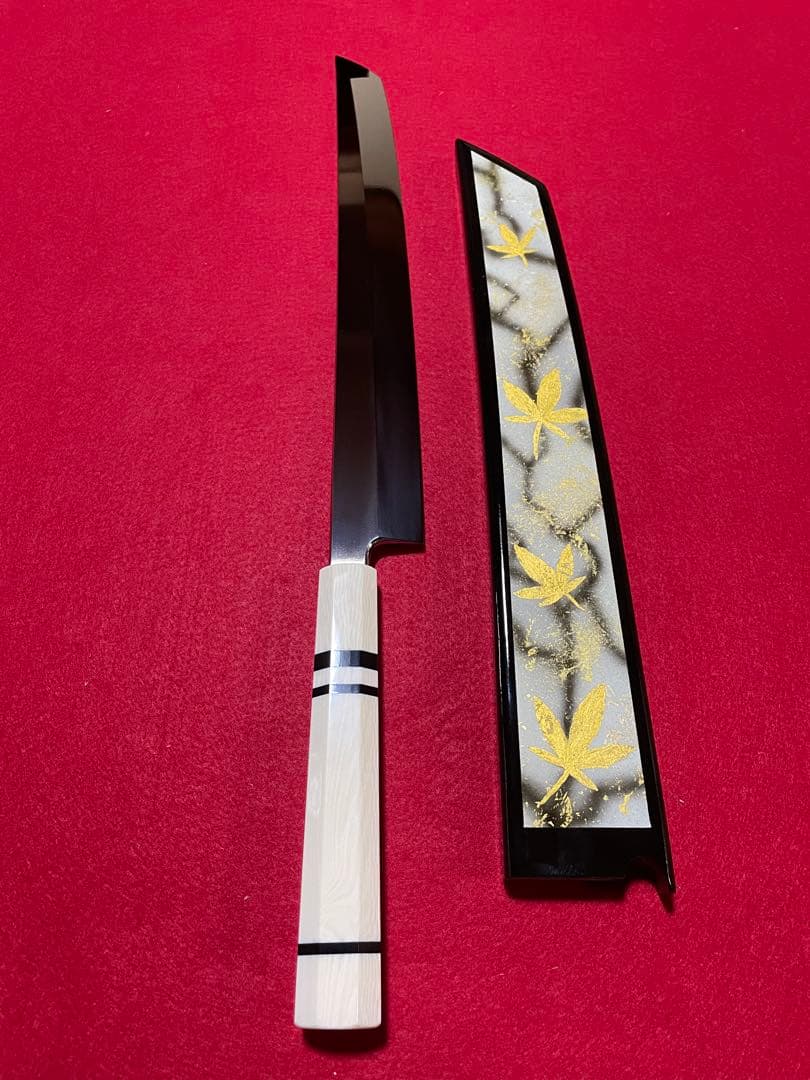 鏡面　先丸柳刃包丁 尺寸 V金10号 人工象牙八角柄　kitchen knife