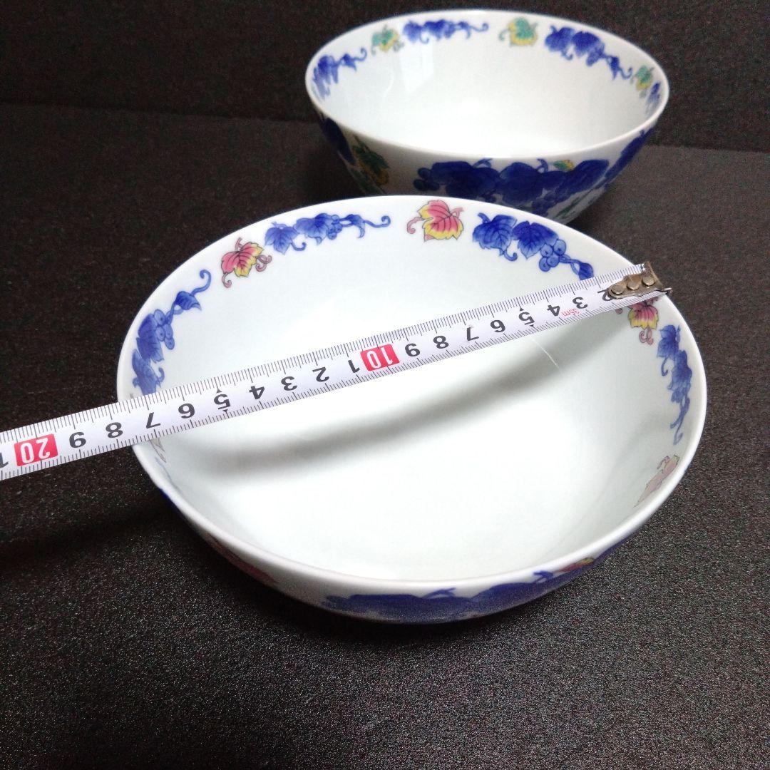 新品未使用 有田焼 幸楽窯 浅麺鉢2個 レンゲ付　お祝い