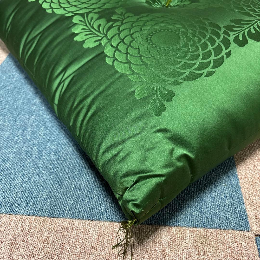 緑色 花柄 座布団20枚で引き取り限定