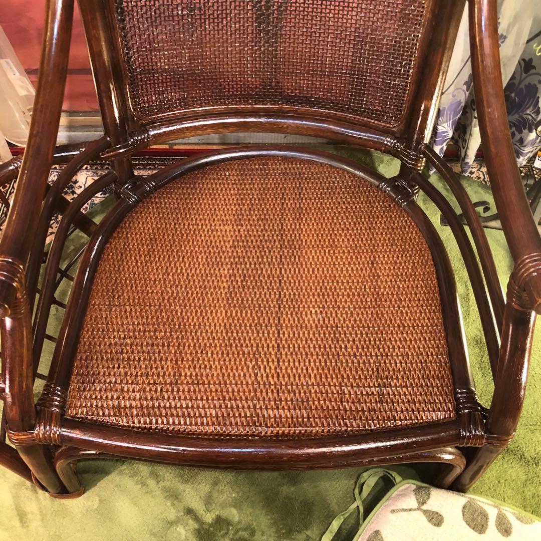 ヴィンテージ 軽量ラタン　シングルチェア　ラック付