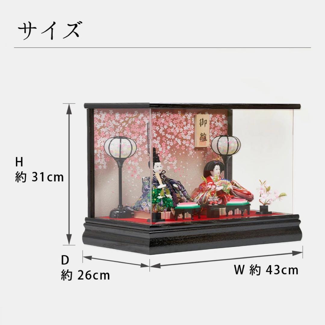 ひな人形 雛人形 新品 コンパクト 日本製 ケース飾り ひなまつり TKN02