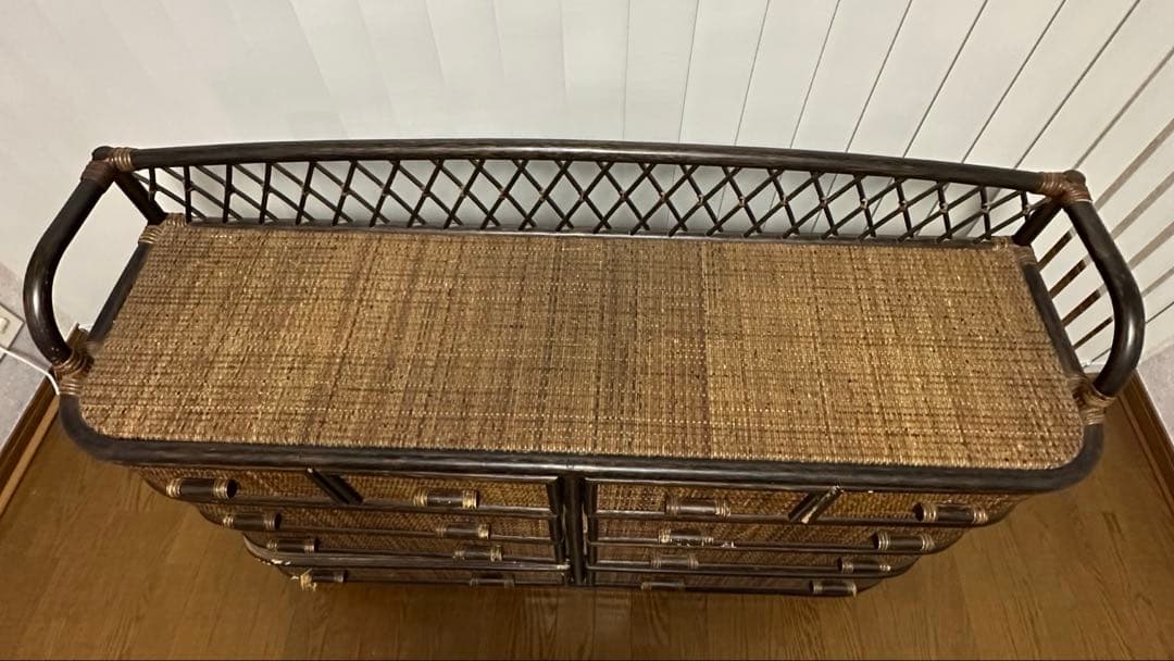 【送料込】籐 ラタンチェスト 4段 5引出し&4段10引出しの2個セット