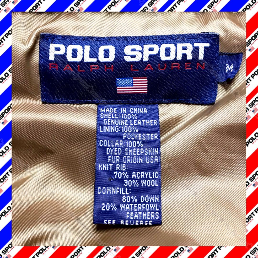 POLO SPORT ポロスポーツ レザー ダウン ジャケット G-1 高級 M