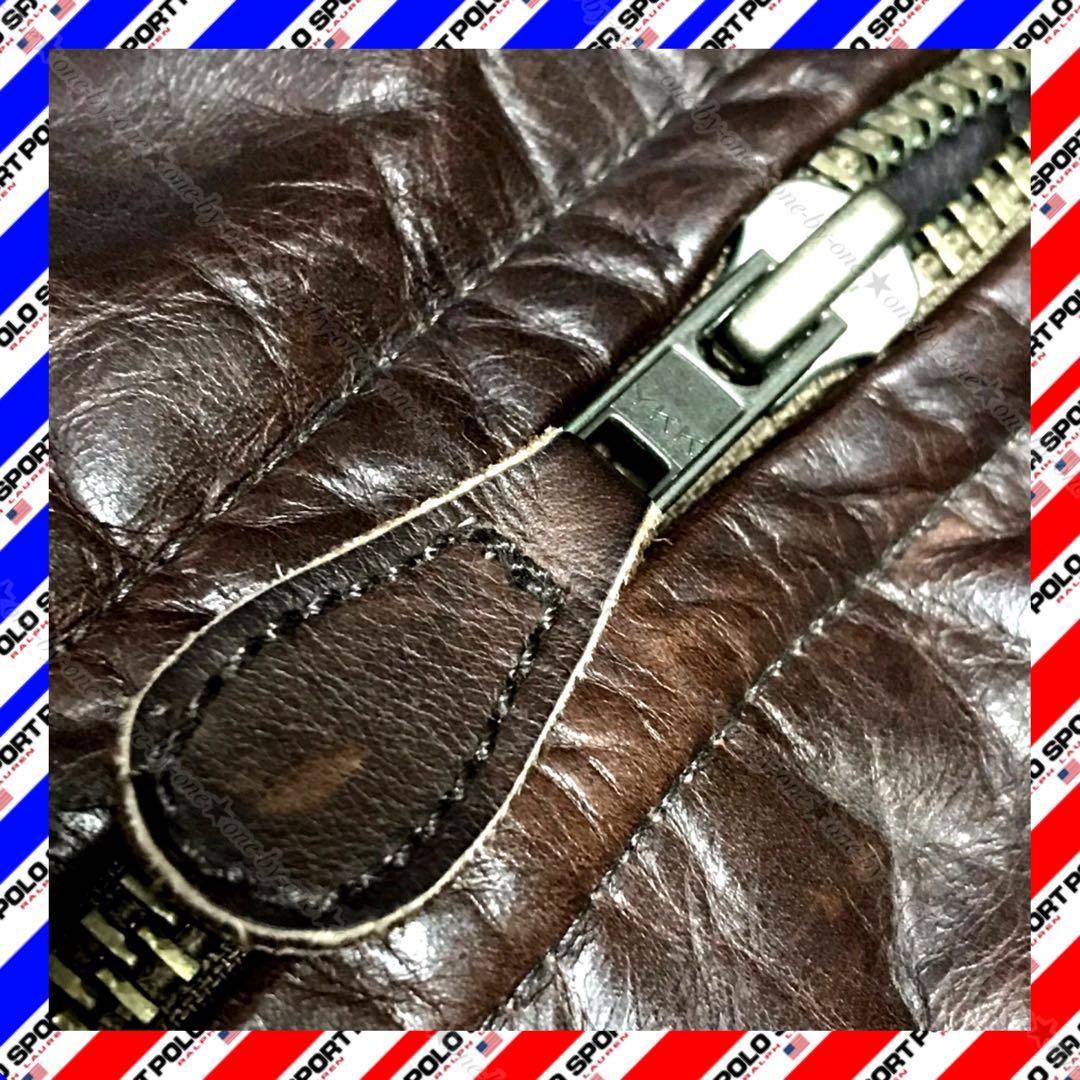 POLO SPORT ポロスポーツ レザー ダウン ジャケット G-1 高級 M