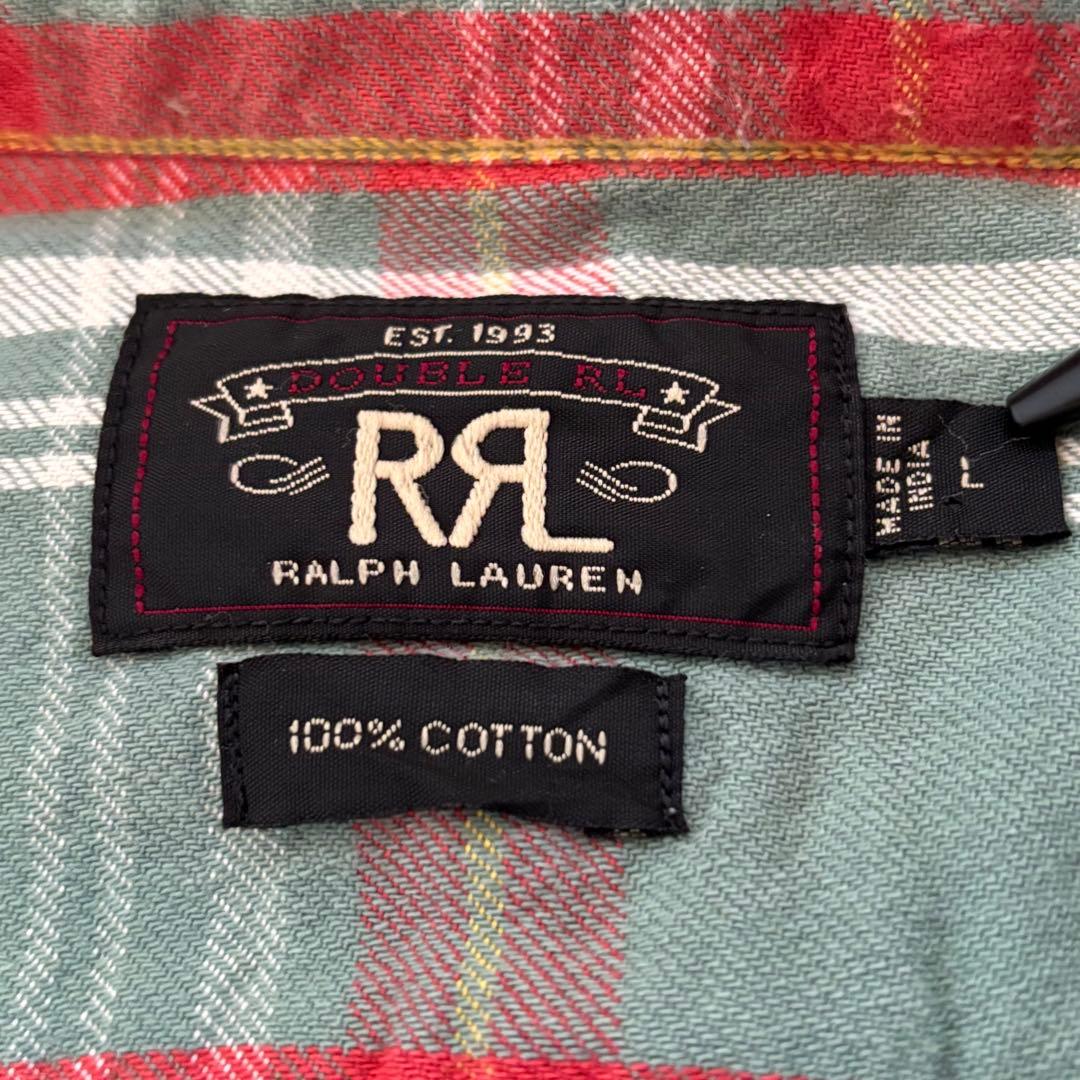 ⭐︎大人気商品　ダブルアールエル　ラルフローレン　高級ライン　ネルシャツ　L