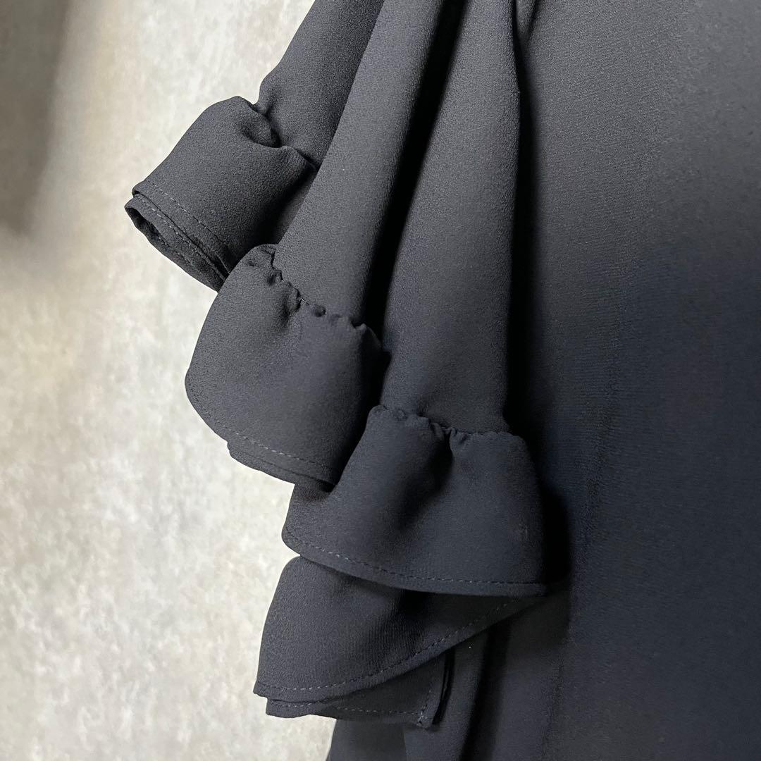 【美品】ヨーコチャン ラッフルスリーブポイントカラーブラウス　38