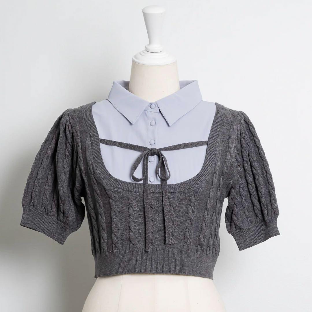 Pium レイヤードケーブルニット