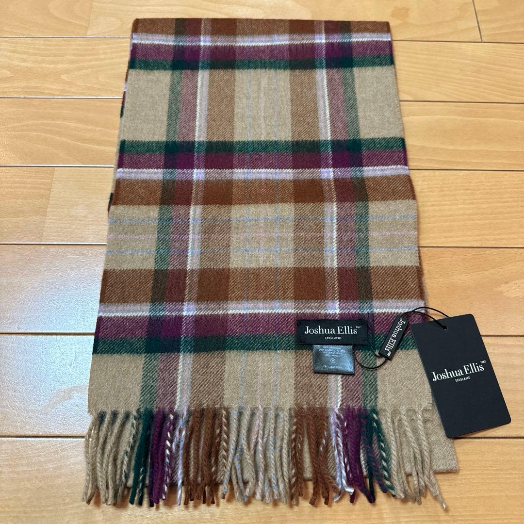 新品　JoshuaEllisジョシュアエリス　ウールマフラーベージュ　イギリス製