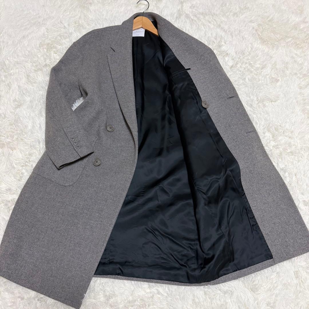 【未使用に近い】ミスタージェントルマン　チェスターコート　ダブル　グレー　S
