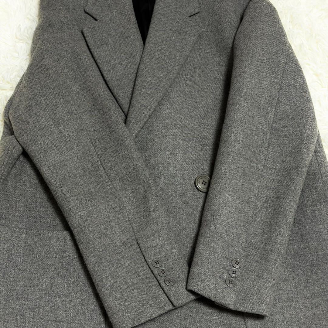 【未使用に近い】ミスタージェントルマン　チェスターコート　ダブル　グレー　S