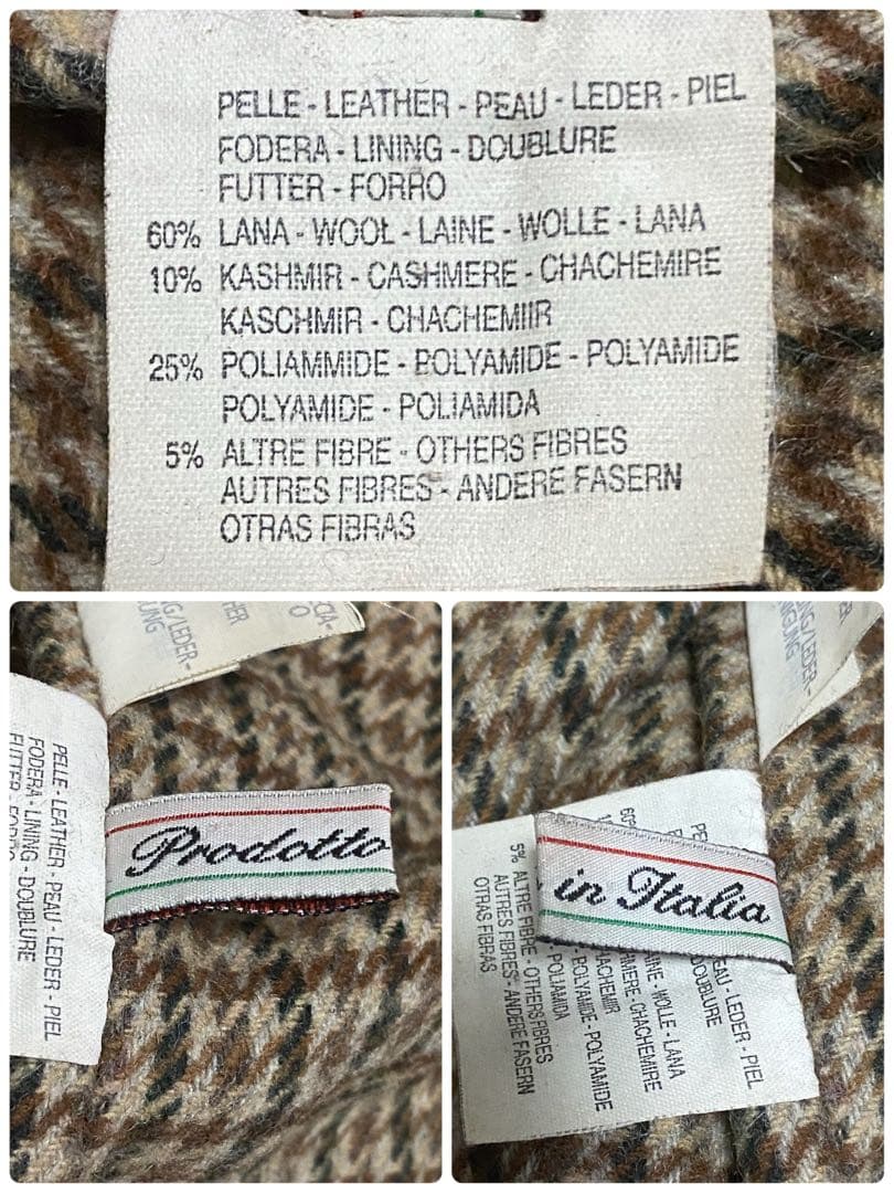 イタリア製 本革 スエード レザーカーコート 裏地総柄 ブラウン M