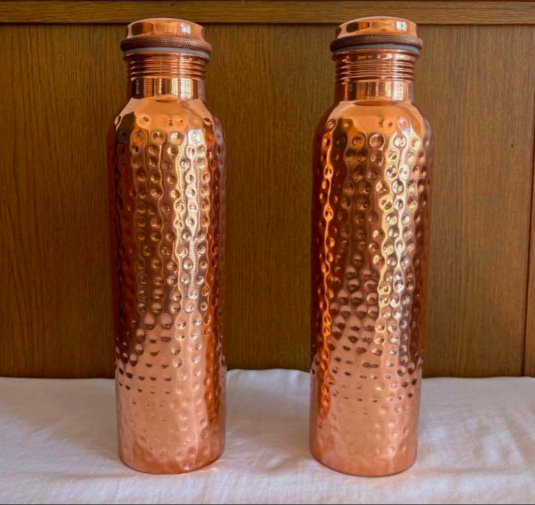 8月15月まで5%off純銅製ウォーターボトル　アーユルヴェーダ　2本