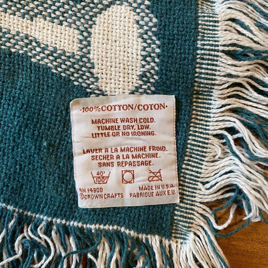 USA製 CROWN CRAFTS ゴブラン織り ラグ サンタ柄　タペストリー