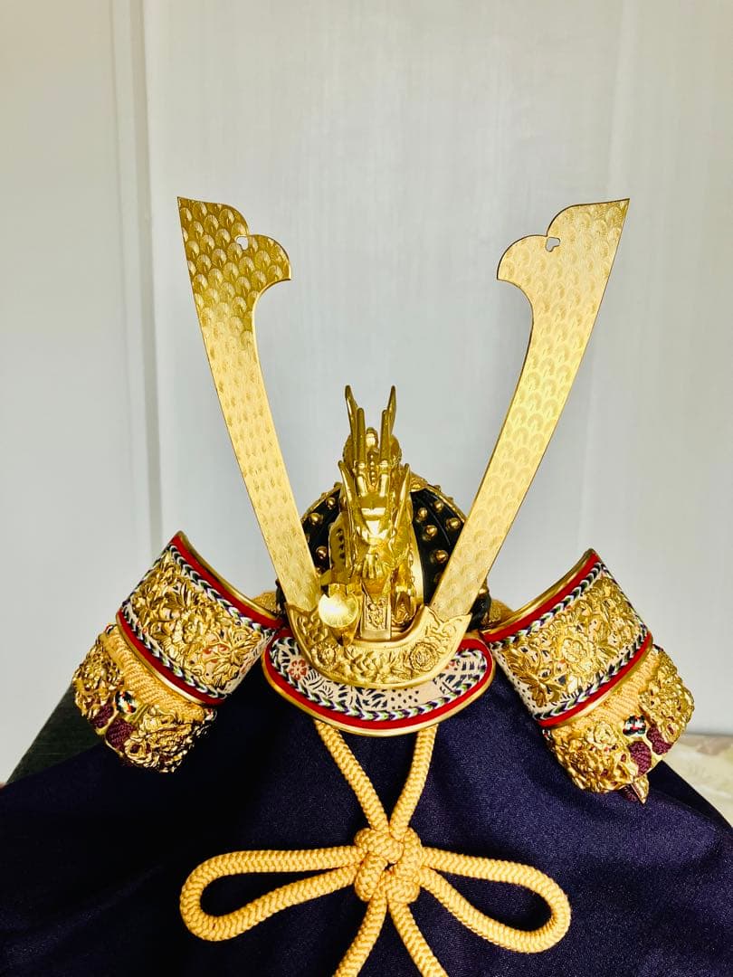 【美品】五月人形　12号　平安武久作　兜飾り　金　ゴールド