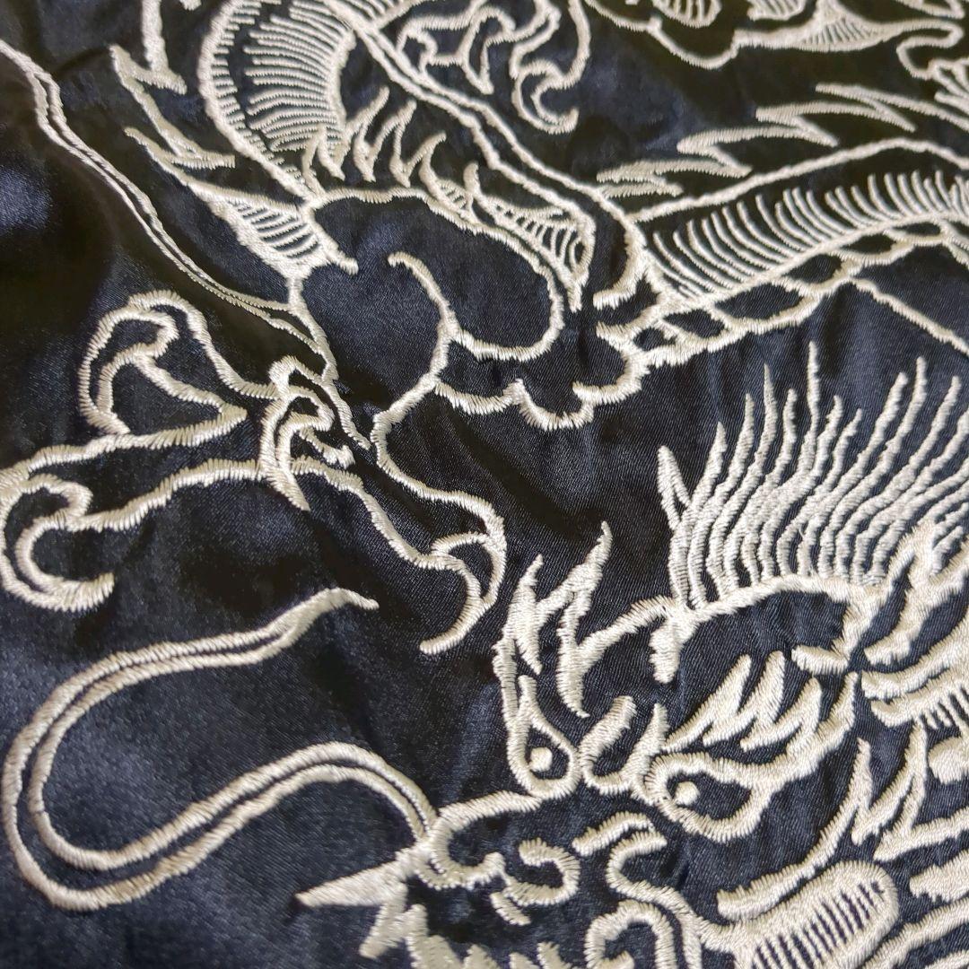 希少 STUSSY ステューシー リバーシブル サテン スカジャン 龍刺繍 M
