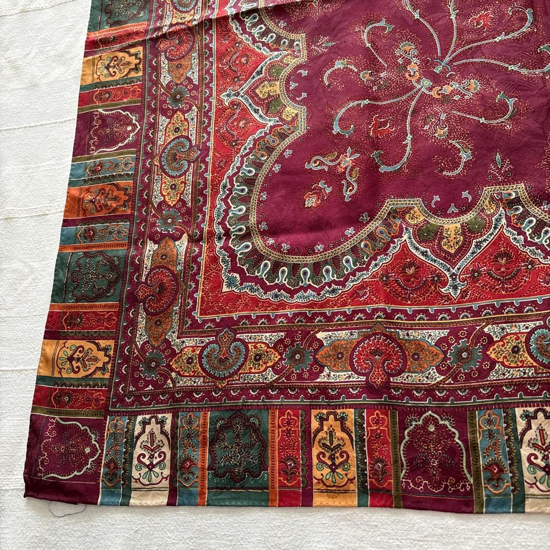 ラルフローレン　シルク　スカーフ　ペイズリー　RALPH LAUREN SILK