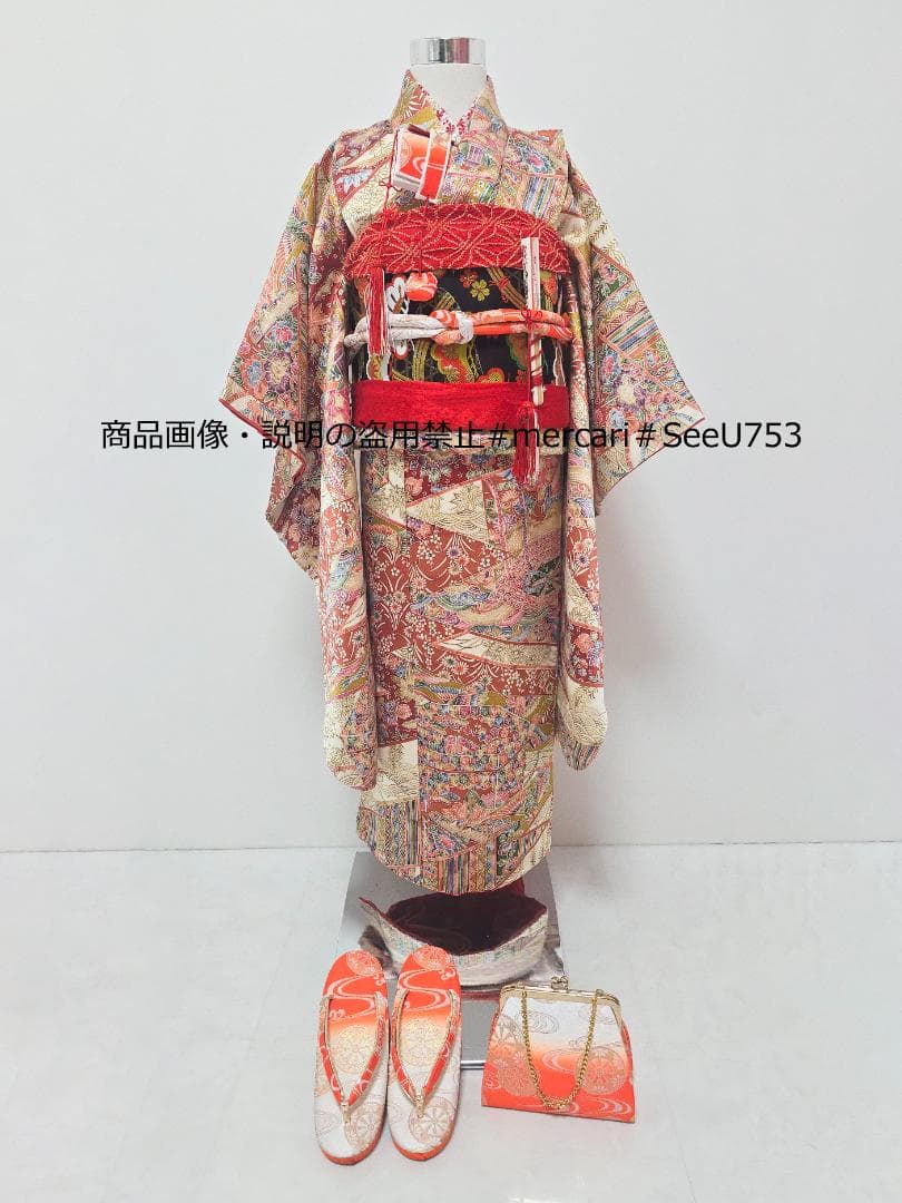 七五三　7歳　 着物　フルセット　女の子 c100