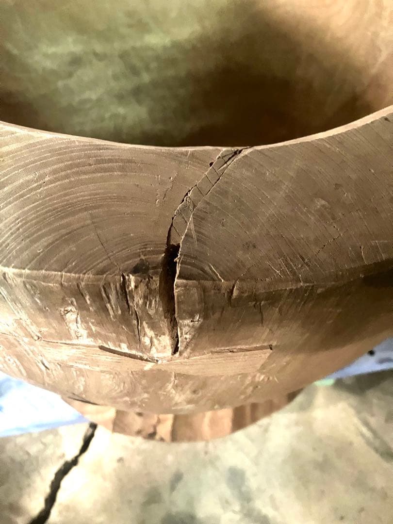 本欅ホンケヤキ 臼 4升欅 うす ディスプレイ 古道具 アンティーク