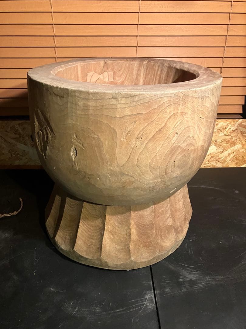 本欅ホンケヤキ 臼 4升欅 うす ディスプレイ 古道具 アンティーク