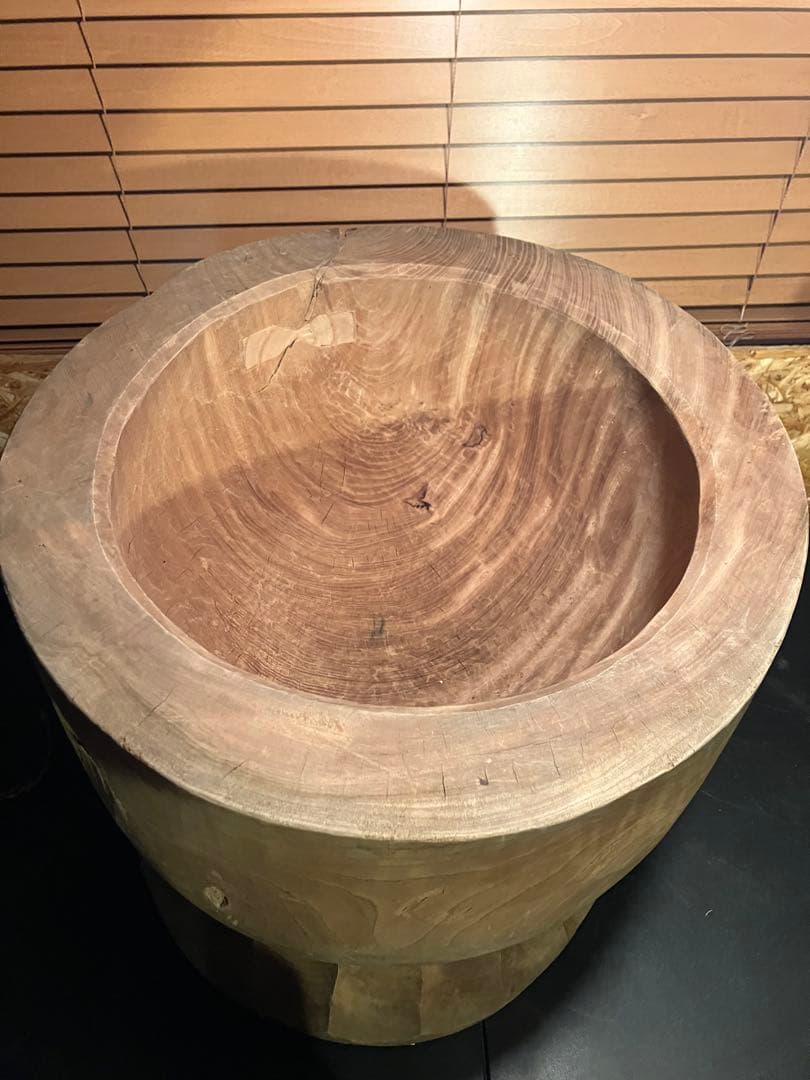 本欅ホンケヤキ 臼 4升欅 うす ディスプレイ 古道具 アンティーク