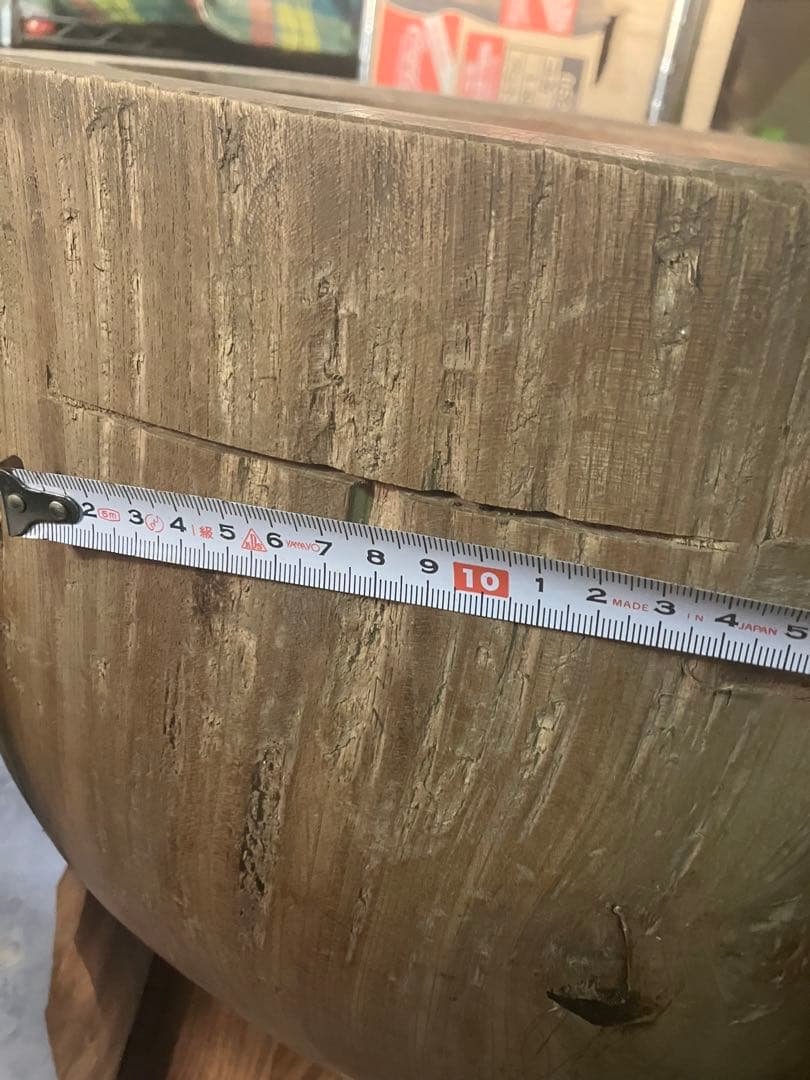 本欅ホンケヤキ 臼 4升欅 うす ディスプレイ 古道具 アンティーク