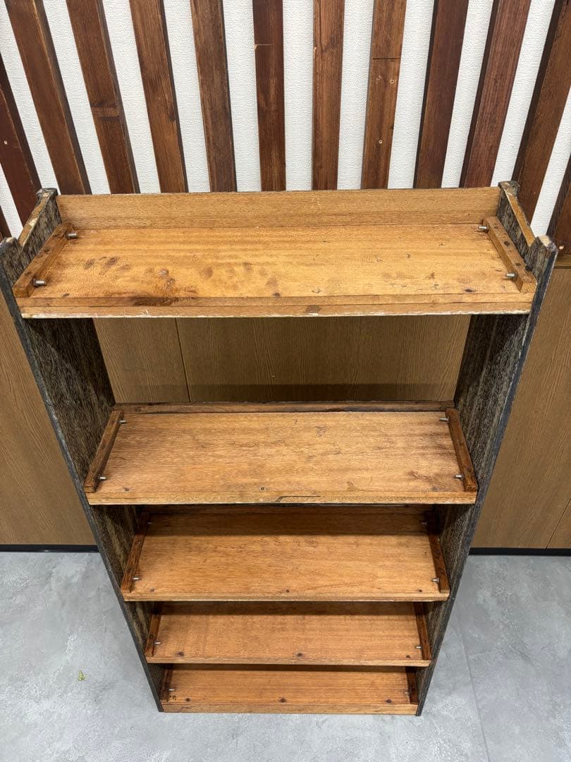 木製 5段ラック 本棚 ヴィンテージ レトロ 古道具 レトロ インテリア