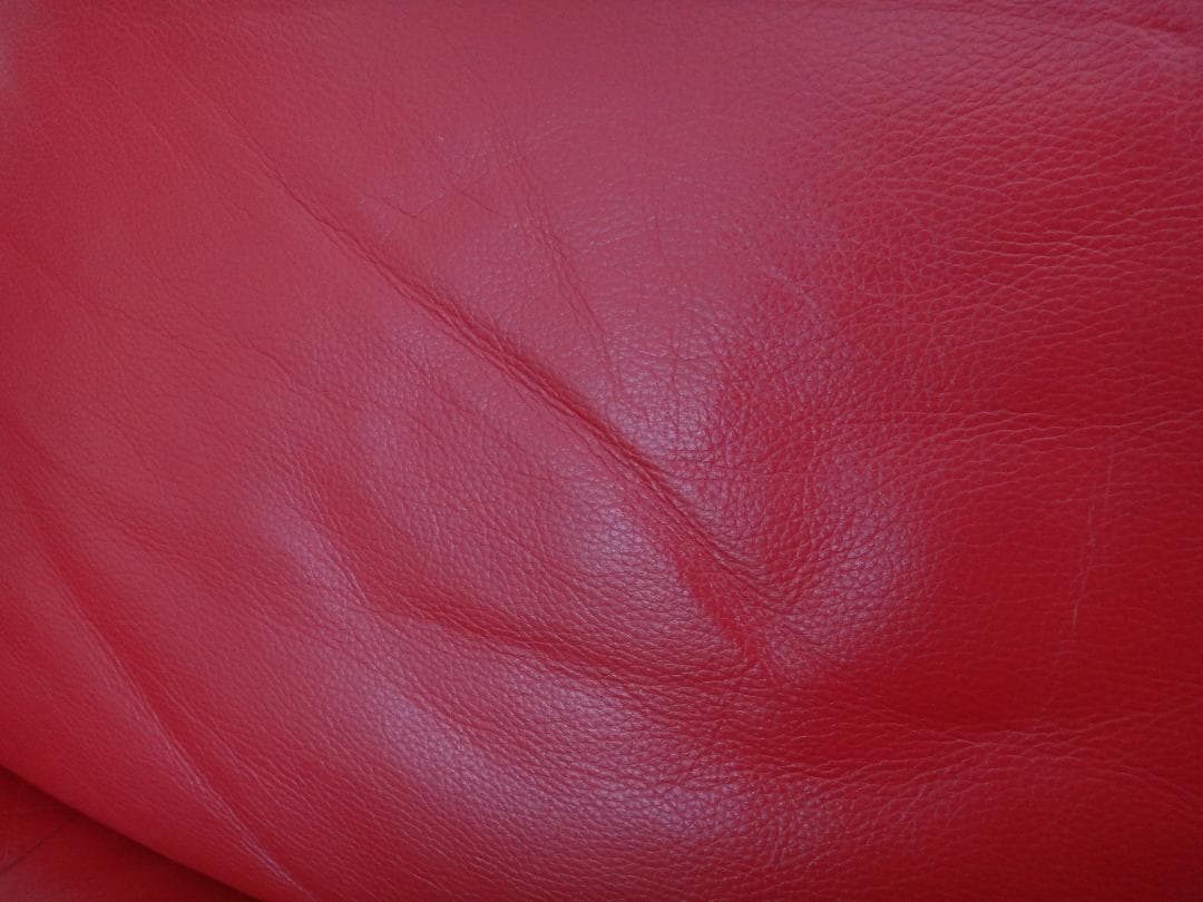 大塚家具 IDC L/S COMFORT 11 革張り 2人掛け 赤ソファ