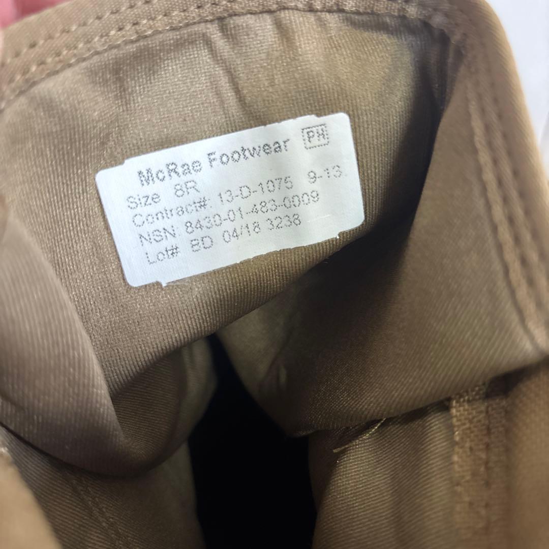 未使用品　米軍　 実物　McRaefootwearミリタリーブーツ26cm
