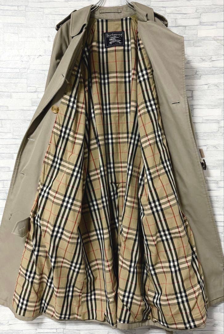 【大きめ】バーバリー トレンチコート ロング丈 ノバチェック ベルト付き