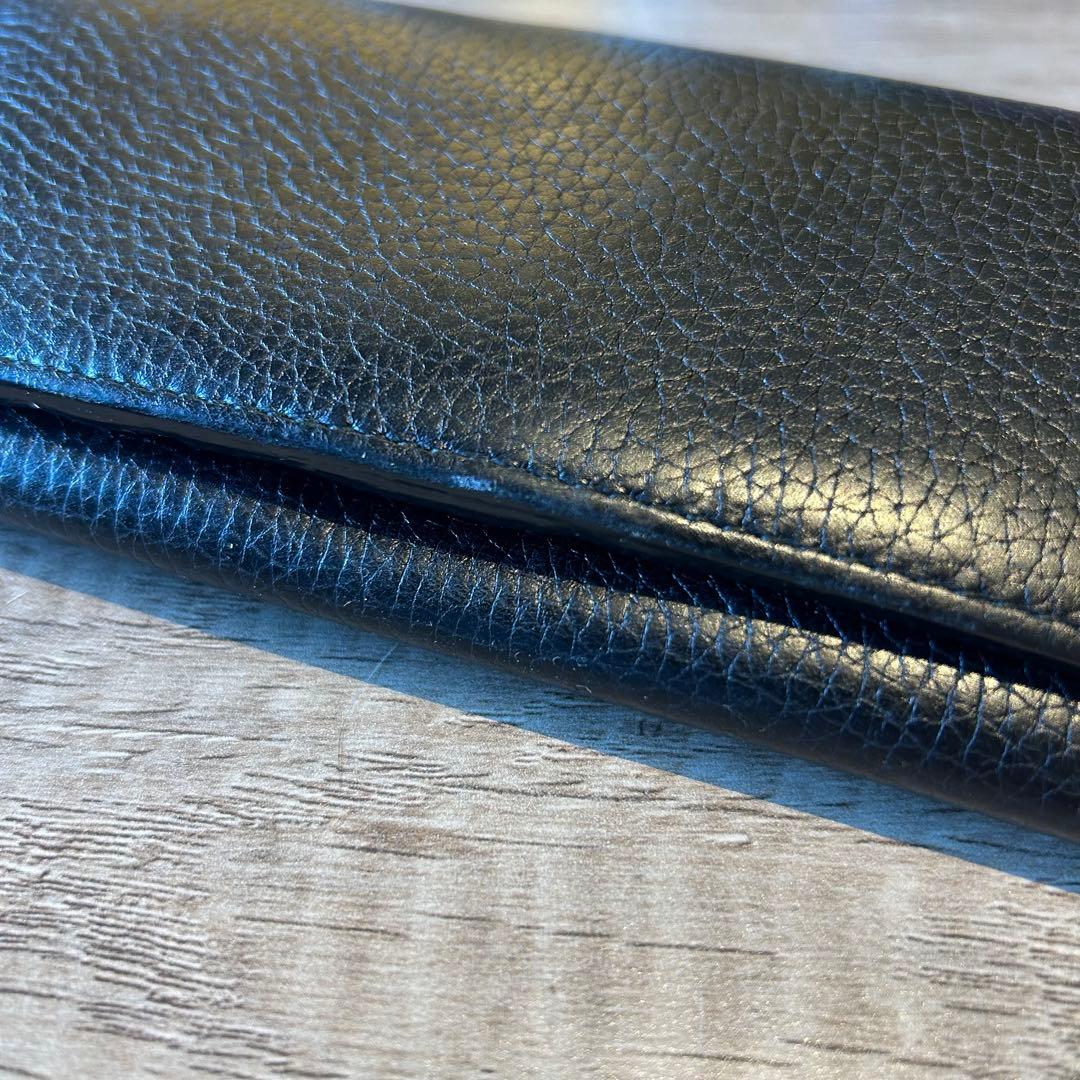 【美品】　GUCCI グッチ　黒 レザー 長財布