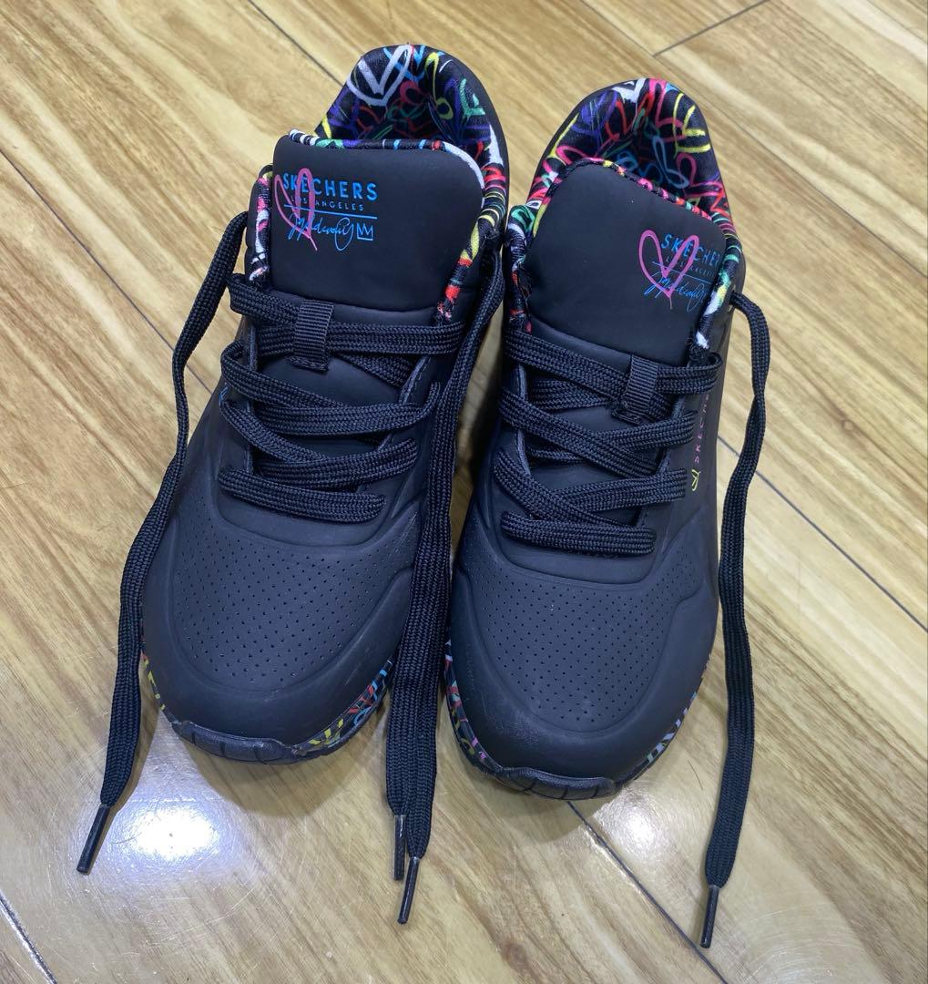 SKECHERS ハート柄スニーカー 24cm 厚底