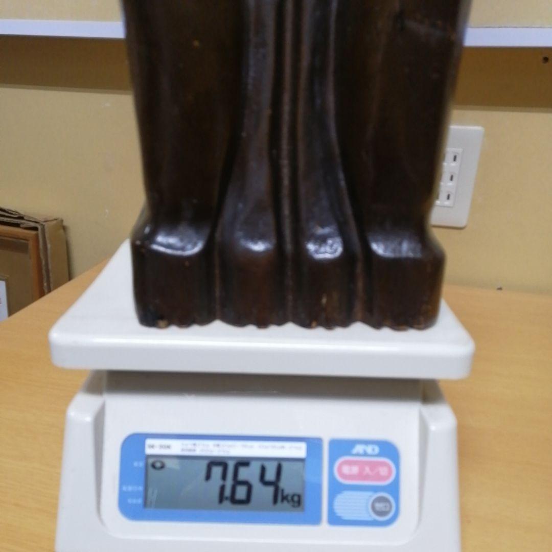 木彫りのネコの置物 木 ネコ 置物 インテリア 癒やし オブジェ 縦 92cm