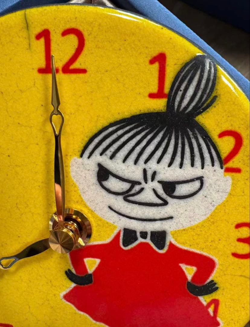 新品　ムーミン リトルミイ陶器 掛時計 置時計 兼用 ZC968MT33