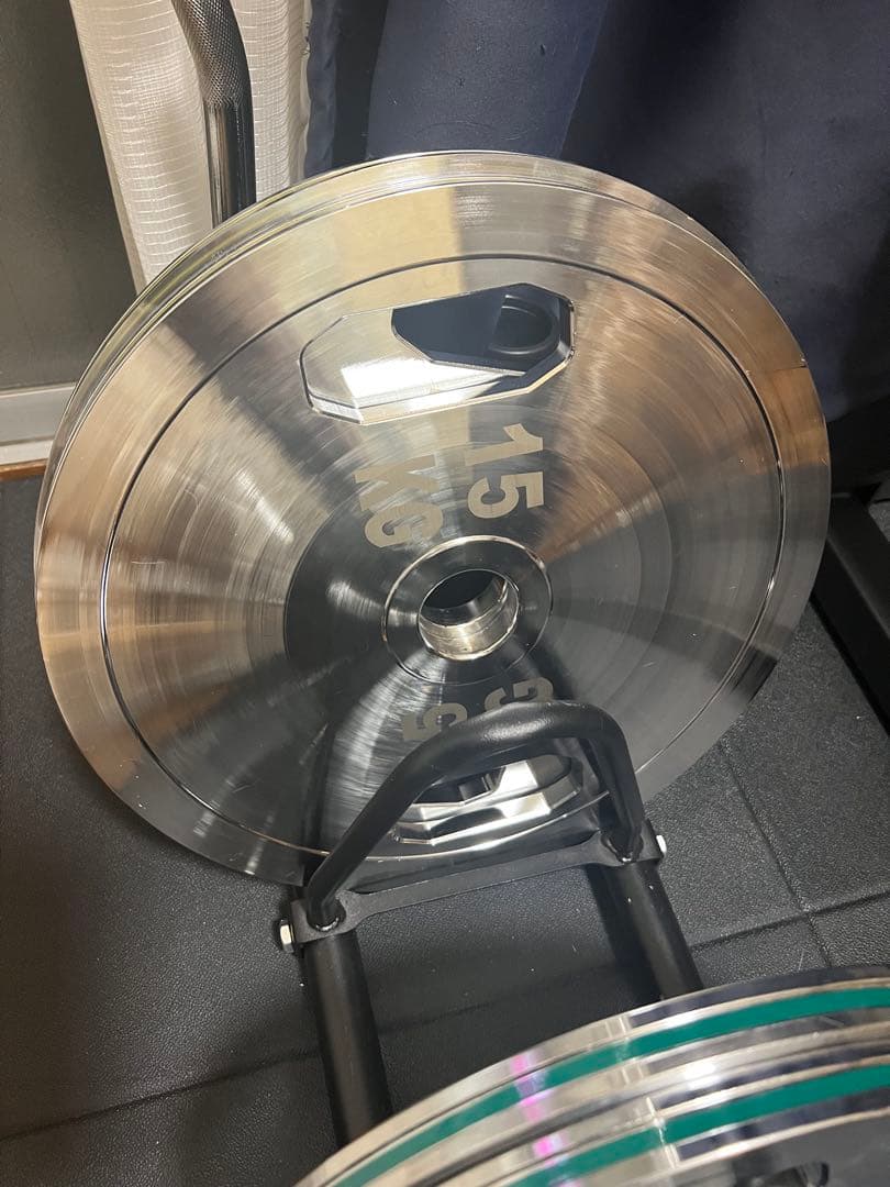 15kg ダンベルプレート シルバー/イエロー