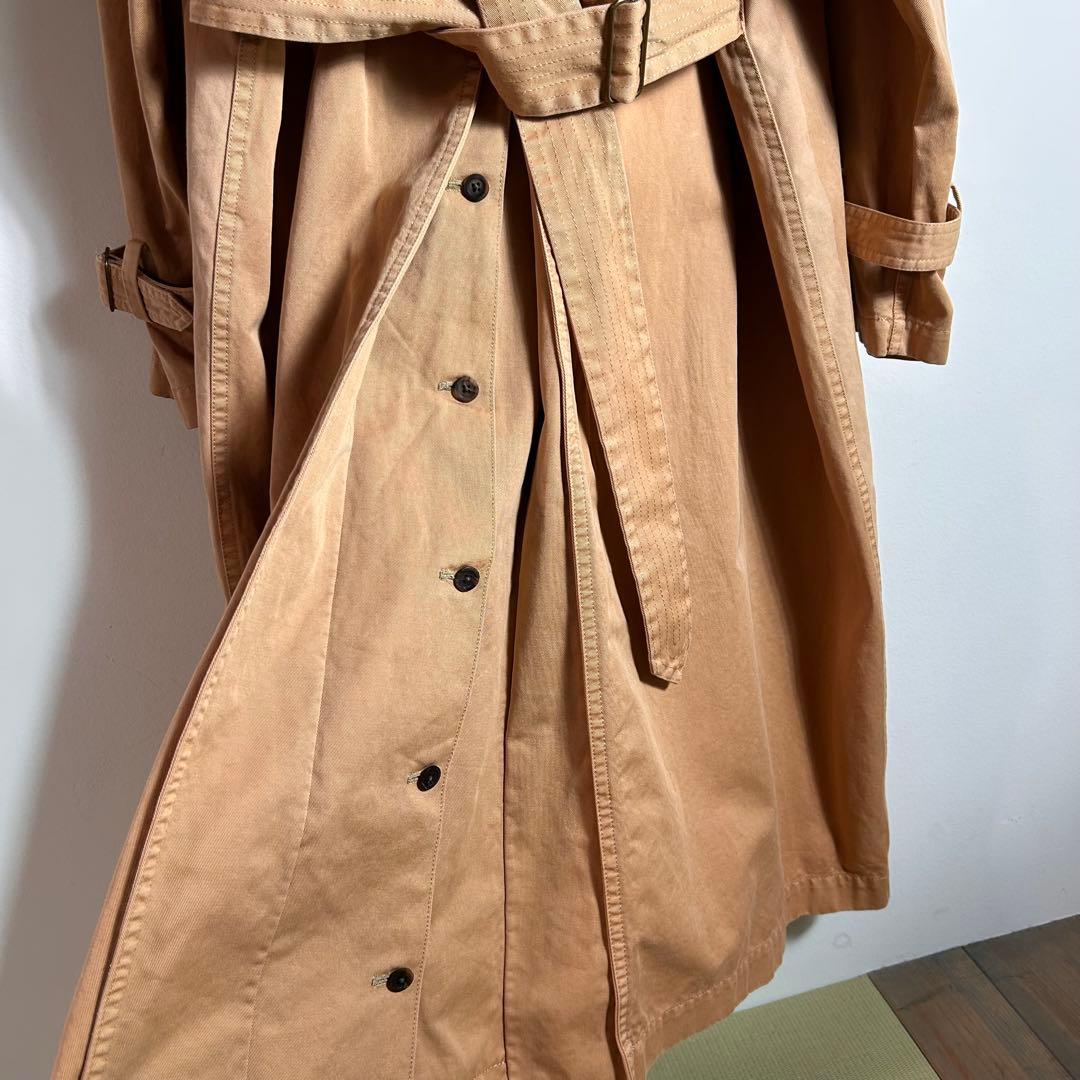 08circus トレンチコート　ロング　マキシ丈　ベージュ　製品染め