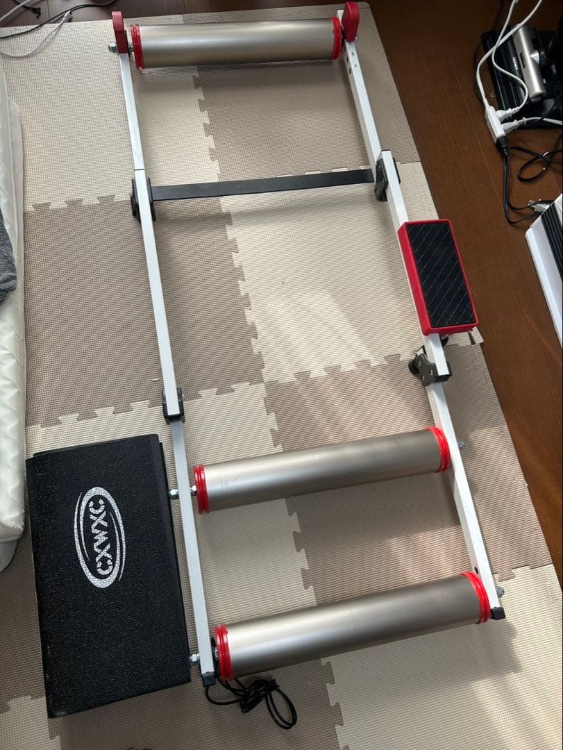 ミノウラモッズローラー　3本ローラー シルバー/レッド