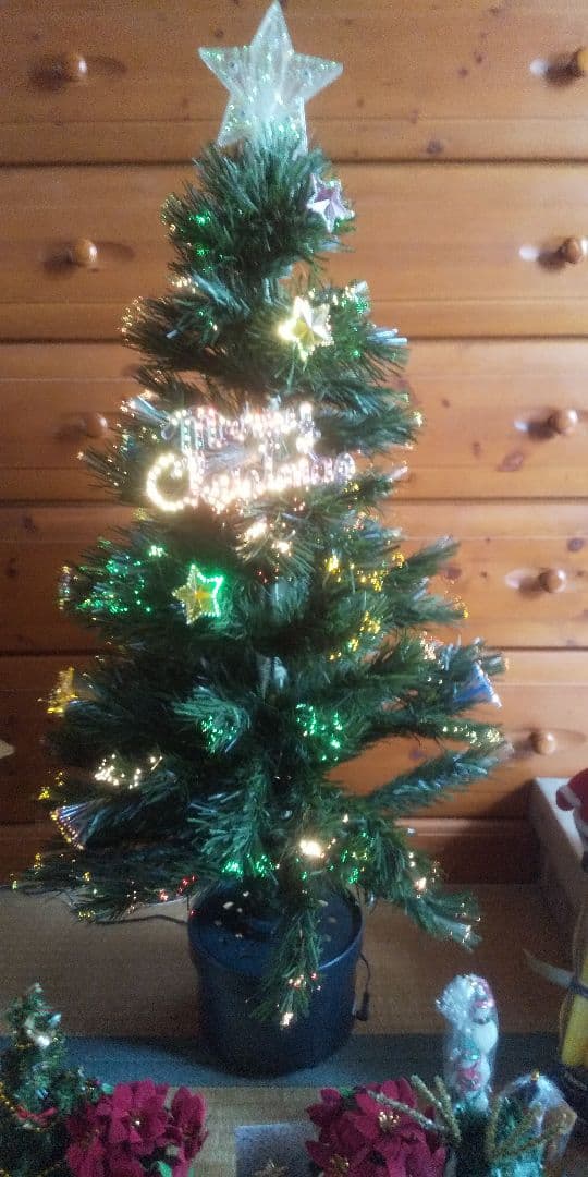 ★ファイバー 色が変わり回転する クリスマスツリー★