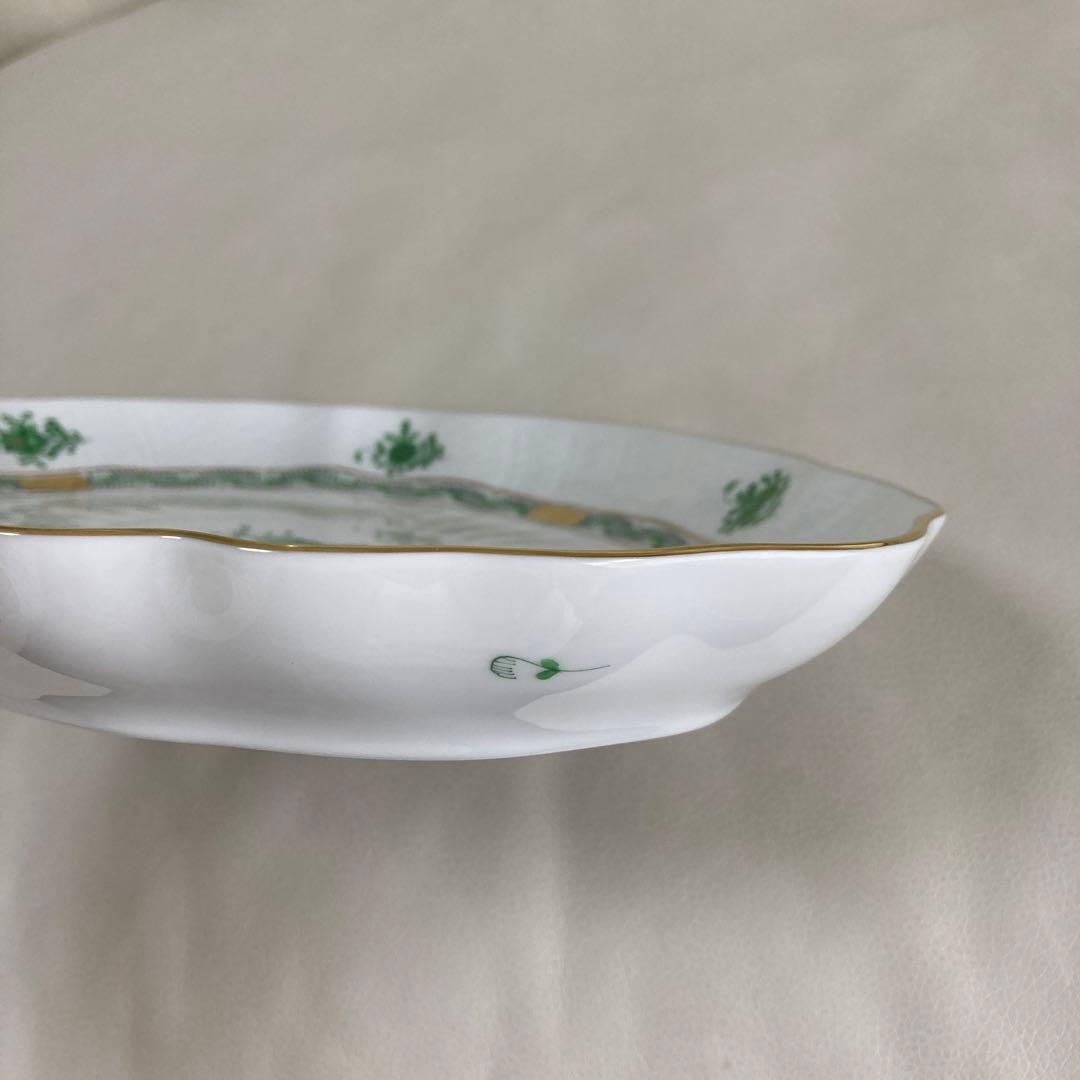 【新品】HEREND ヘレンド アポニー グリーン オーバルプレート　希少