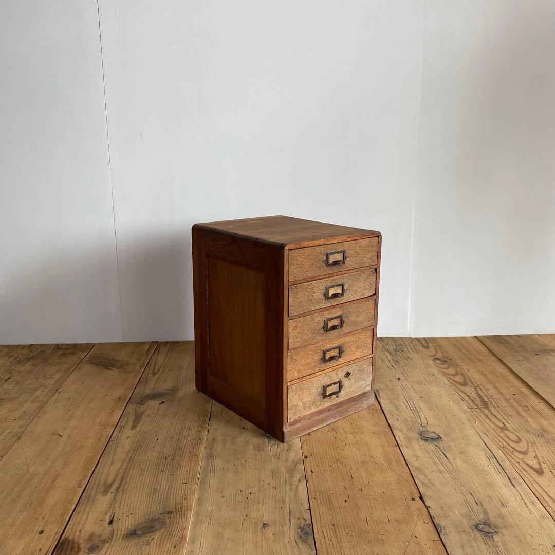 アンティーク 小引き出し 5段 樽材 昭和レトロ z680