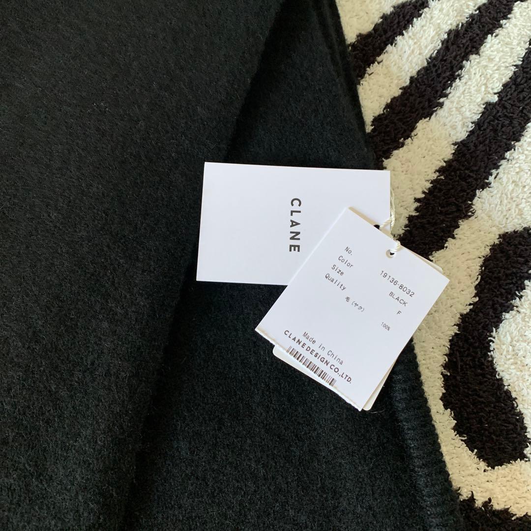 CLANE YAK KNIT TRIANGULAR STOLEブラックF新品