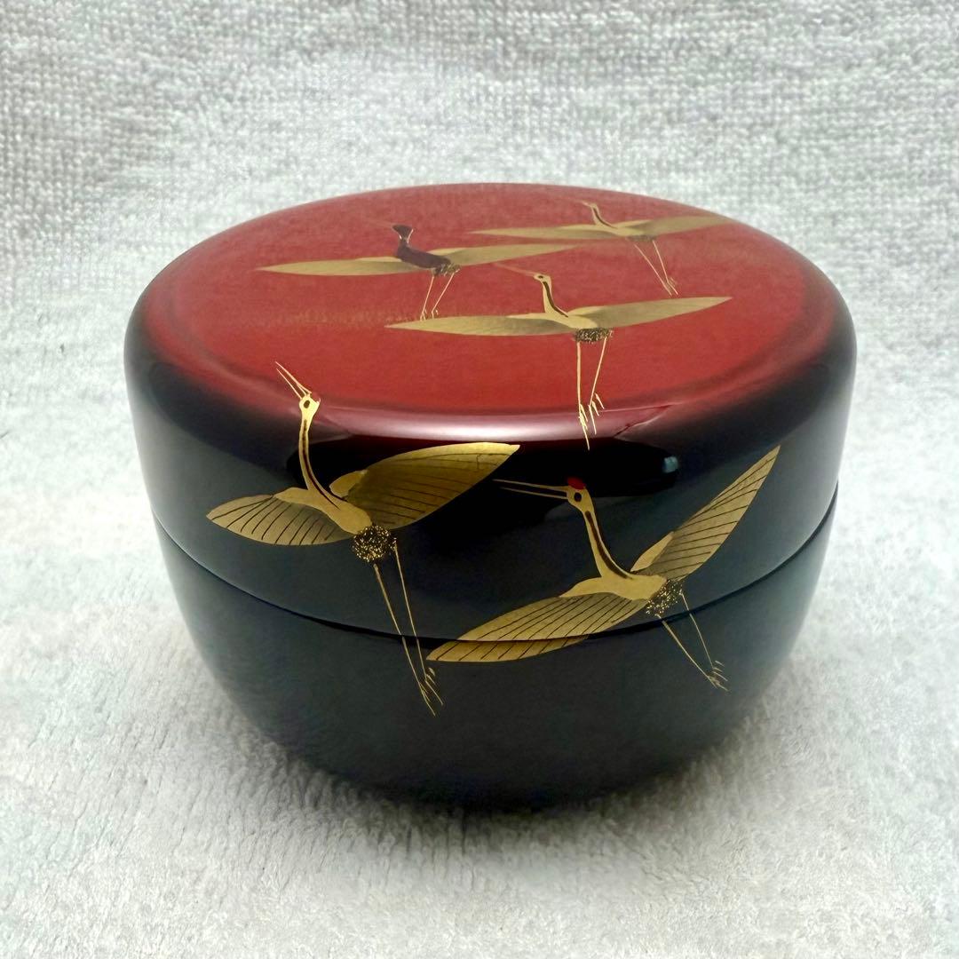 茶道具 平棗 日の出 鶴蒔巻 宗景作【匿名配送】