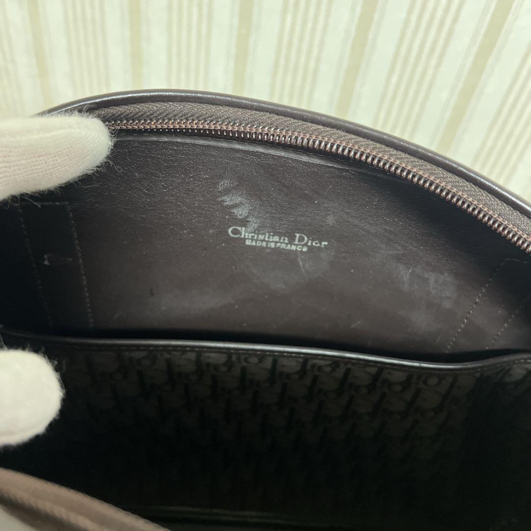 Dior ボストンバッグ　ブラウン　ゴールドロゴ　トロッター　ブラウン