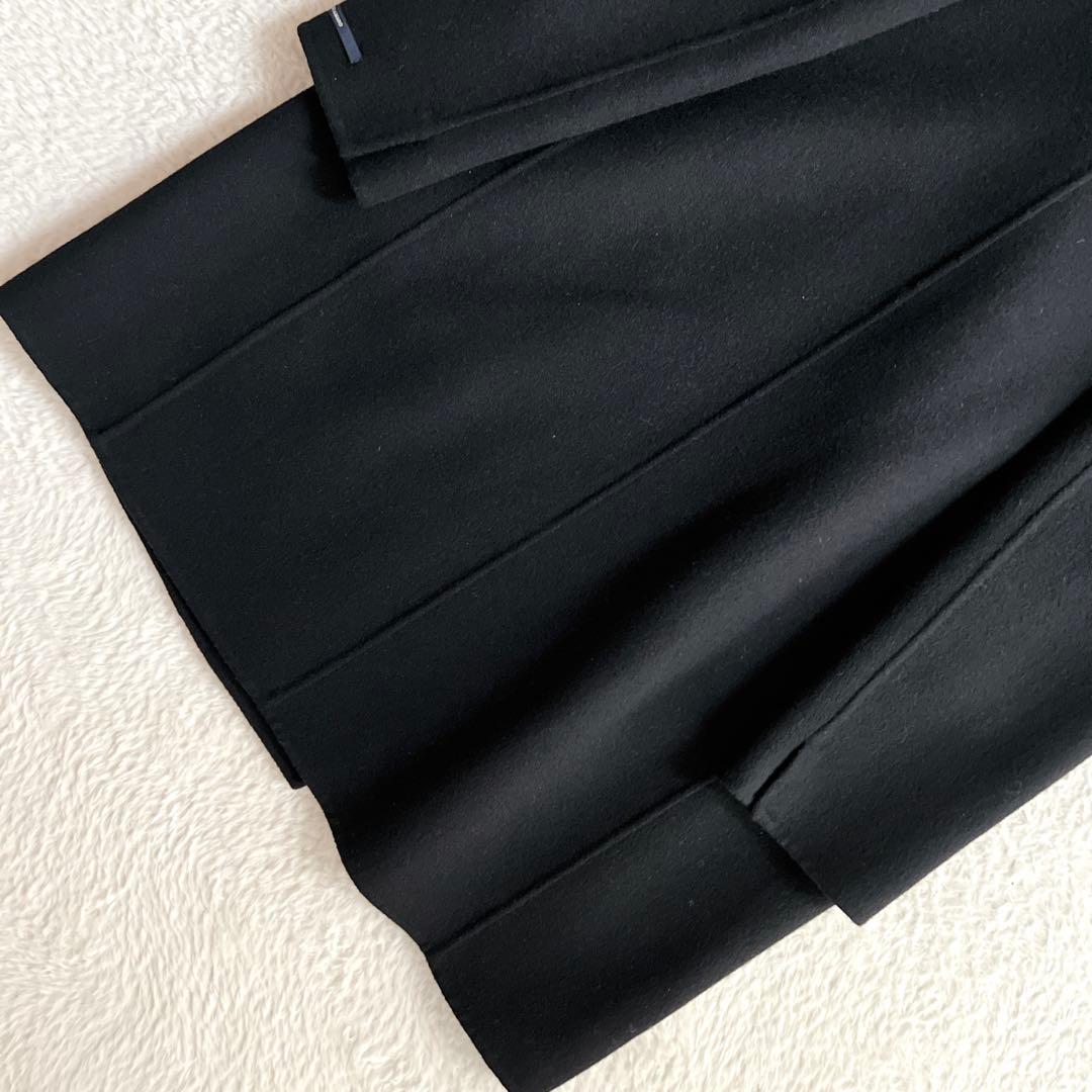 極美品✨マックスマーラ クチートアマーノ ダブルブレスト リバーコート 黒 42