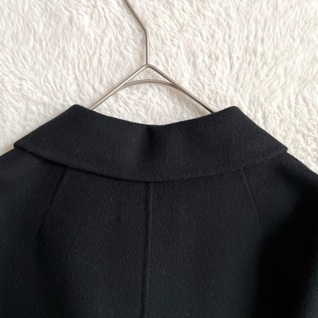 極美品✨マックスマーラ クチートアマーノ ダブルブレスト リバーコート 黒 42