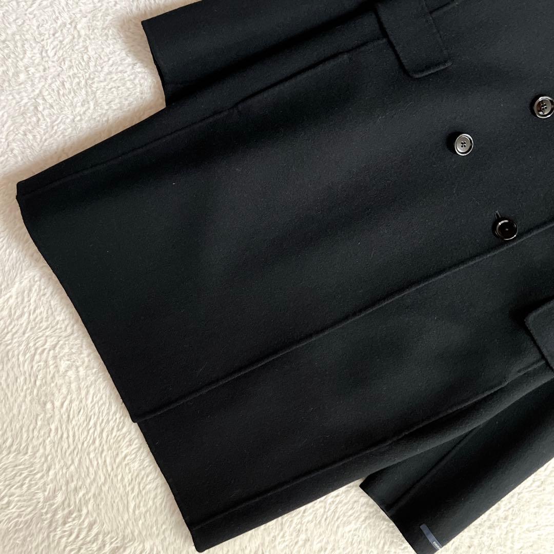 極美品✨マックスマーラ クチートアマーノ ダブルブレスト リバーコート 黒 42