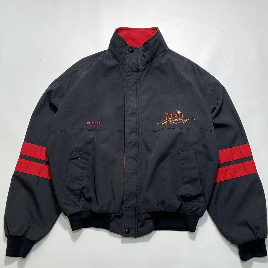 90s ウィンストン USA製 レーシングジャケット L相当 黒 7745